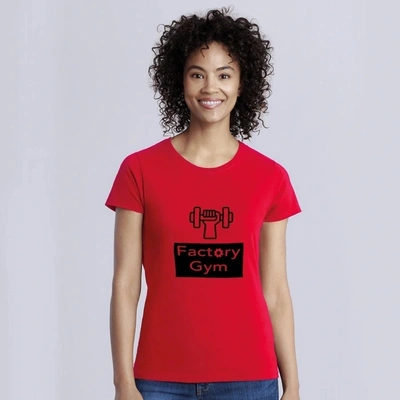  Custom Printed T - Shirt - Red Gym